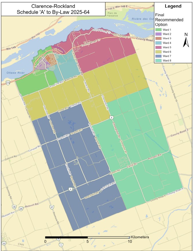 Map of Clarence-Rockland New Wards