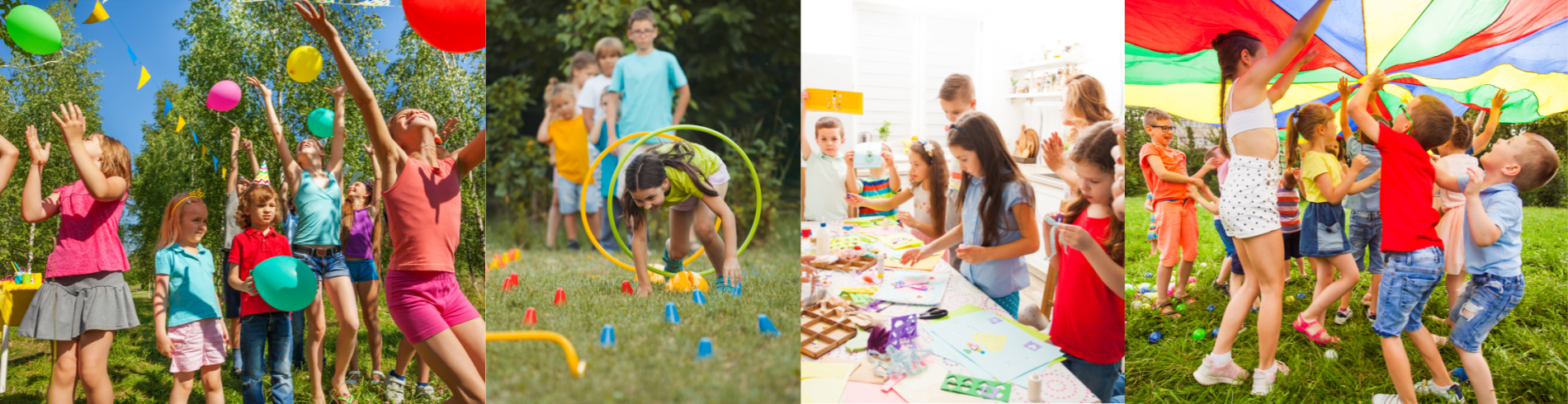 Collage d'enfants qui jouent