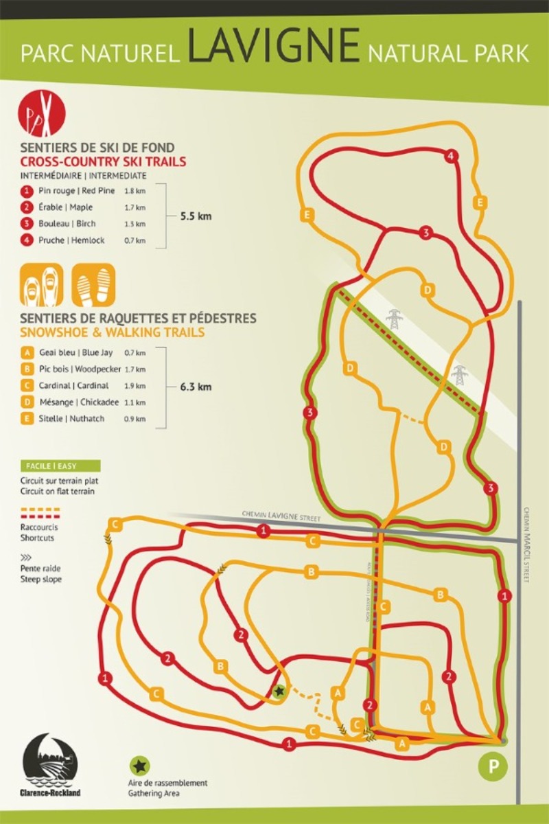 Map of Lavigne Forest Trails