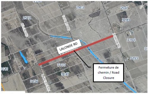 Map of flooded area - Lalonde Rd. Between Rollin and Du Lac