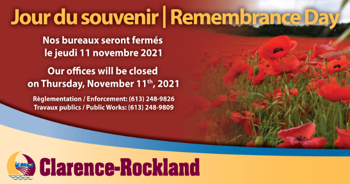 Remembrance Day - Offices are closed