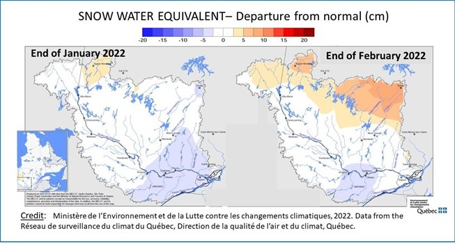 Map of snow water equivalent