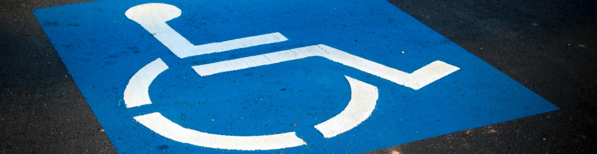 Handicap parking symbol on the ground