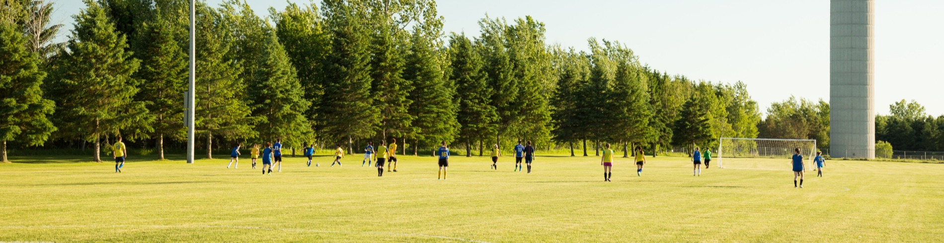 Soccer players in Cheney Park 