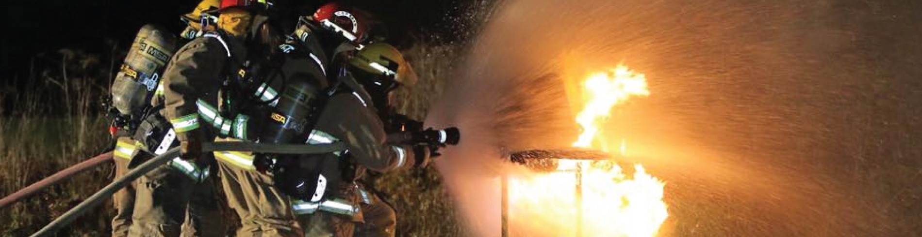 Firefighters in training