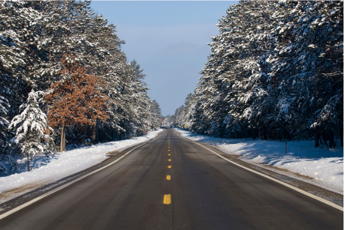 Bare 2 lanes road