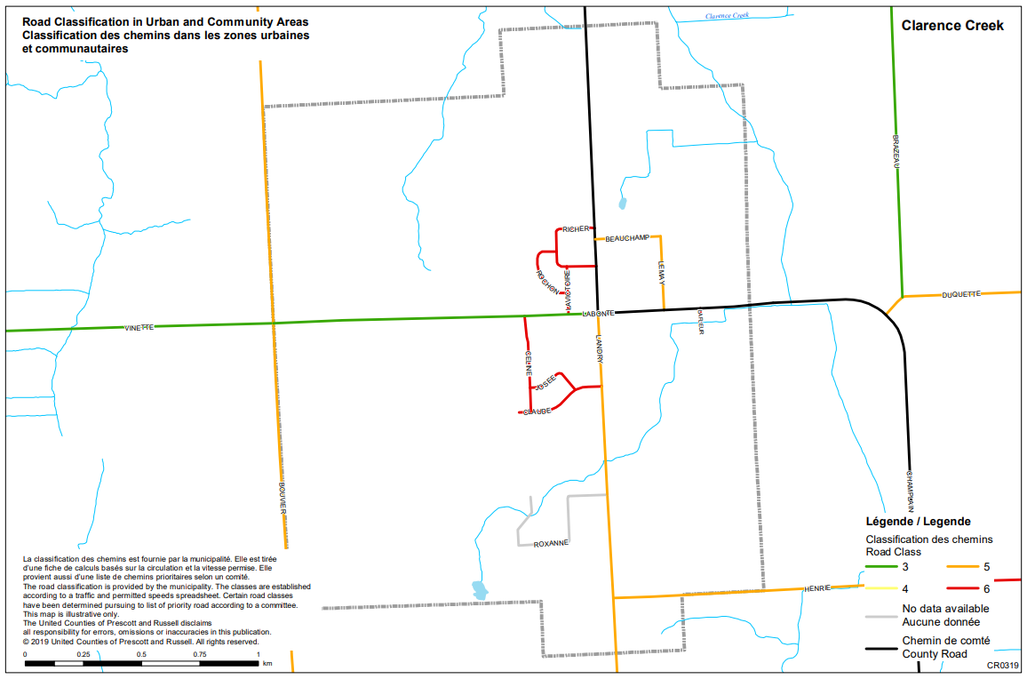 Snow Removal Map for Clarence Creek