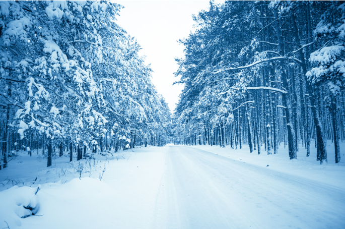 Snow packed road