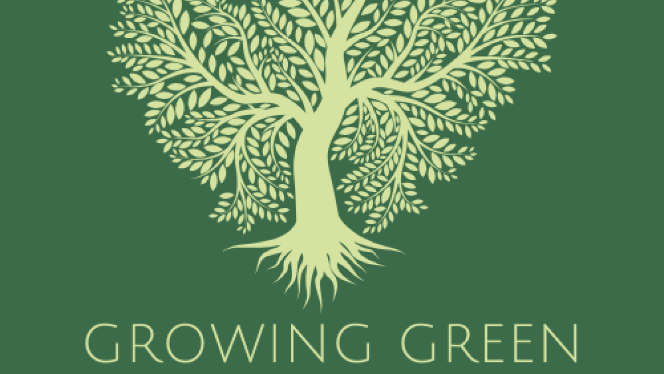 Logo vert avec un arbre en forme de cœur, texte "Cultiver Vert".