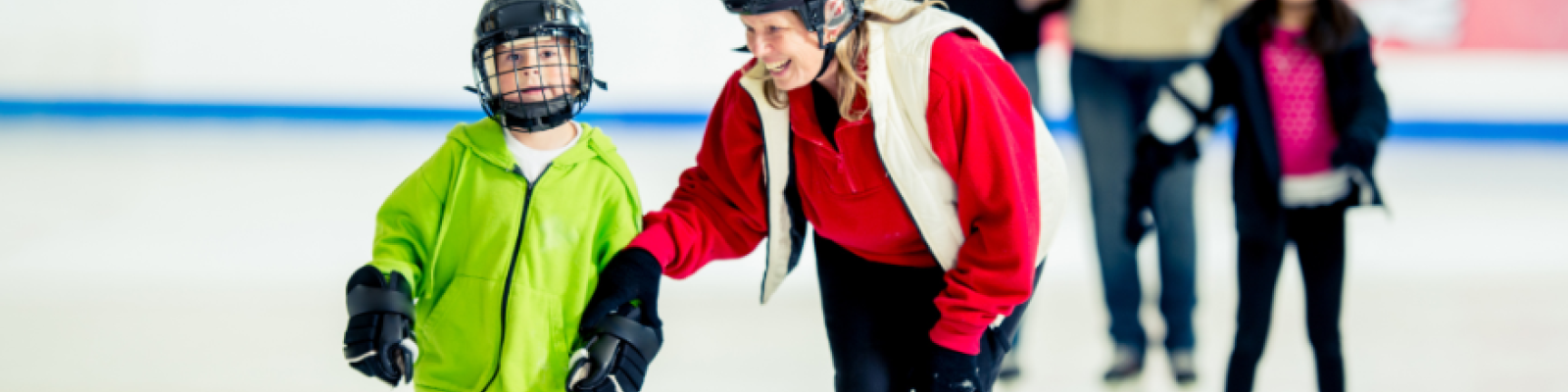 ice skating at an indoor rink