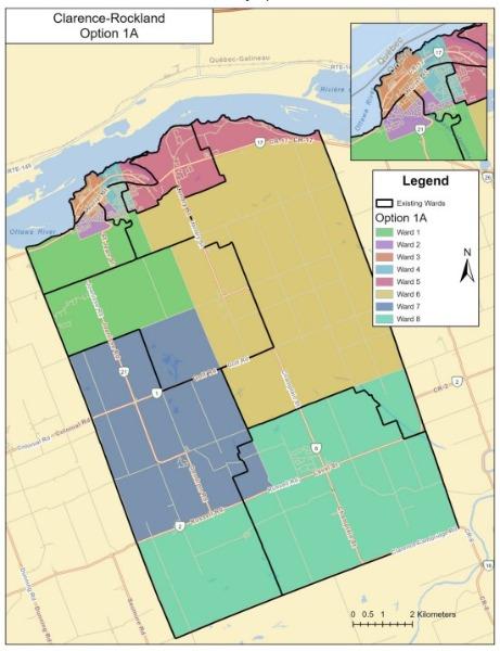 Colorful district map with labeled legend and inset.