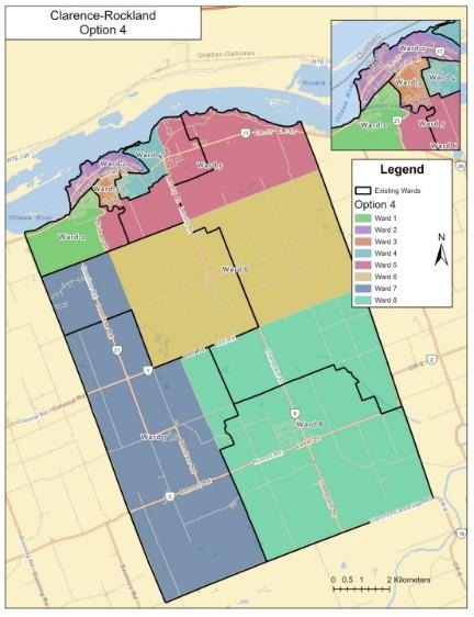 Colored map showing district divisions with a legend and inset map.