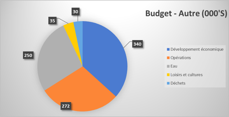 Deuxième diagramme circulaire montrant la répartition des budgets des services