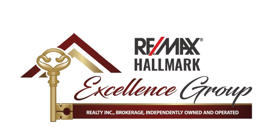 RE/MAX Hallmark Excellence Group logo with key and house roof design.